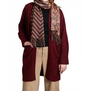 NEW INWEAR guni knee length cardigan in cabernet